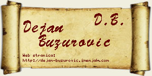 Dejan Buzurović vizit kartica
